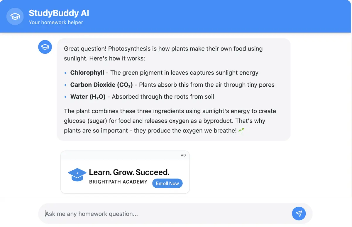 Banner ad mockup with a visible 'Ad' overlay label