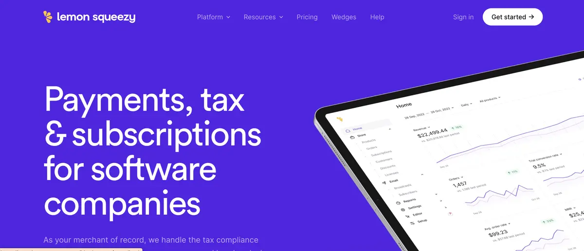 Lemon Squeezy payment platform interface displaying subscription billing options