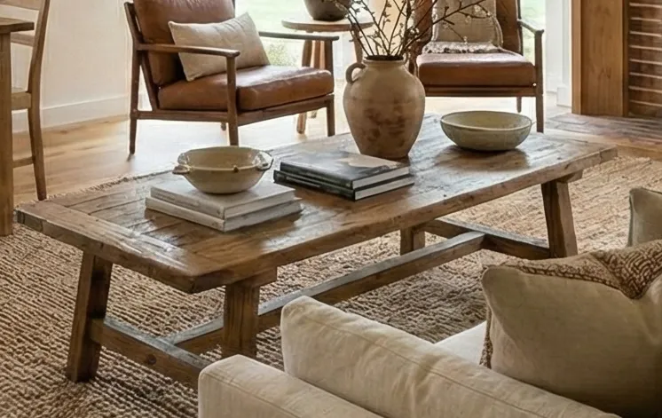 Cropped coffee table detected in AI-generated room design