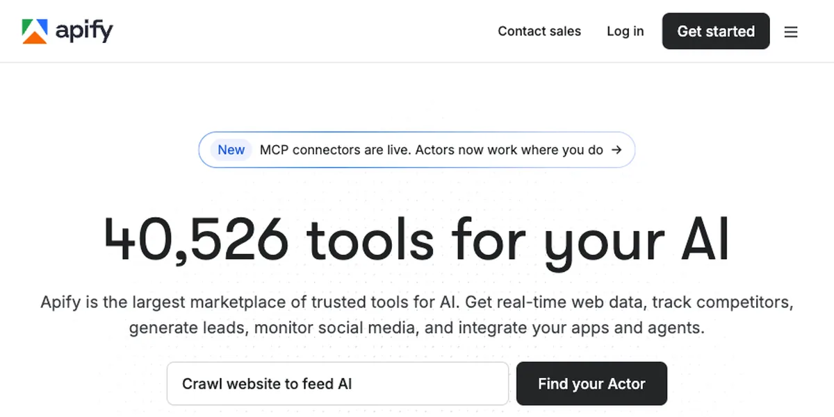 Apify Actor marketplace with MCP server hosting