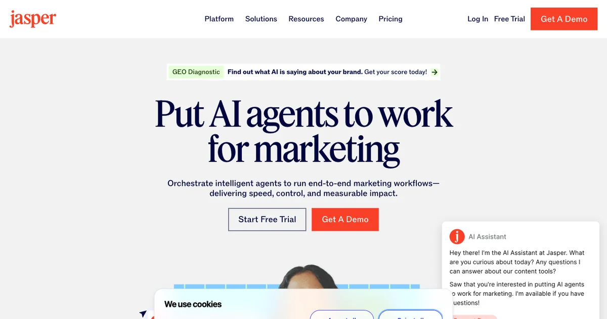 Jasper AI writing platform for producing blog content