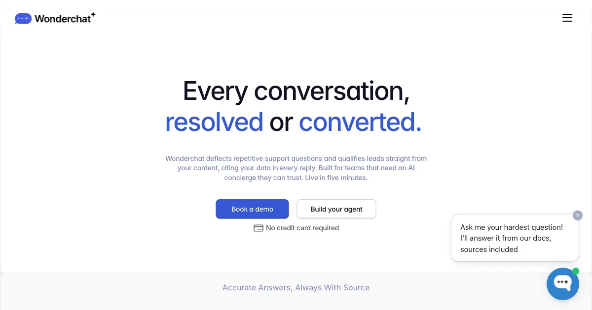 Wonderchat custom ChatGPT blog assistant trained from a site URL crawl